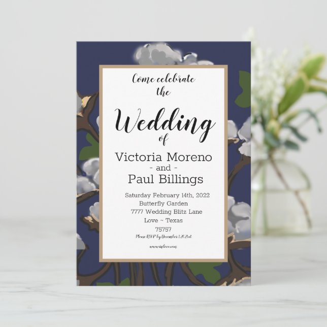 Texas Cotton Bundle/ Blue Invitation (Standing Front)