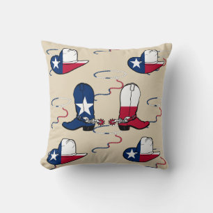 Texas Cowboy Boots And Hats Cushion