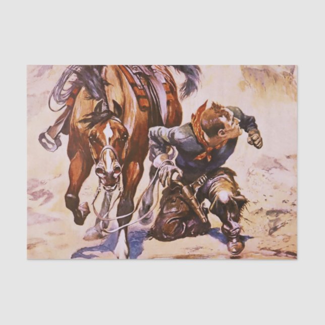 “Texas Cowboy” by Stanley L Wood Tissue Paper (Front)