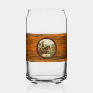 Texas Cowboy Can Glass