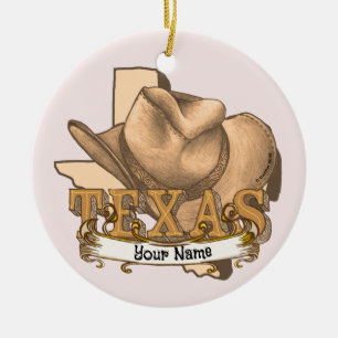 Texas Cowboy  Ceramic Tree Decoration