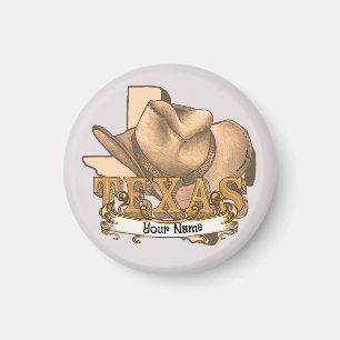 Texas Cowboy custom name Magnet