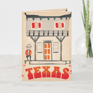 Texas Cowboy Vintage Style travel poster Holiday Card
