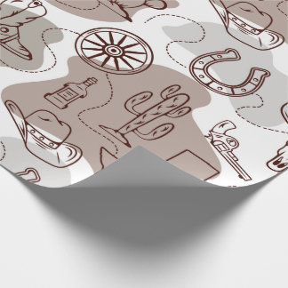 Texas Cowboy Western Doodle Wrapping Paper