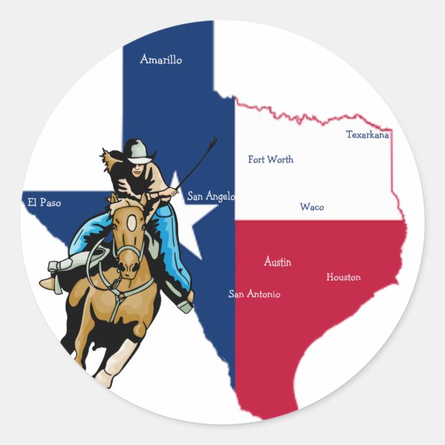 Texas Cowgirl Classic Round Sticker (Front)