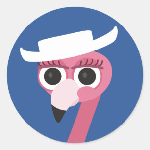 Texas cowgirl cowboy flamingo classic round sticker