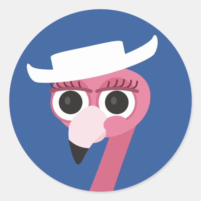 Texas cowgirl cowboy flamingo classic round sticker (Front)
