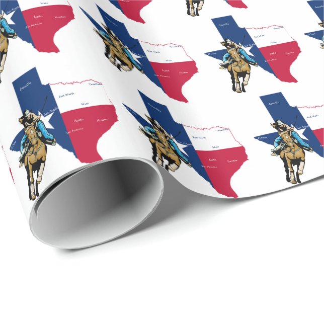 Texas Cowgirl On Horse Wrapping Paper (Roll Corner)