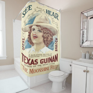 Texas Cowgirl Singer Poster Print Shower Curtain