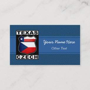 Texas Czech American Custom Business Cards
