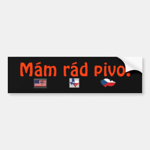 Texas Czech Pride Bumper Sticker - I like Beer