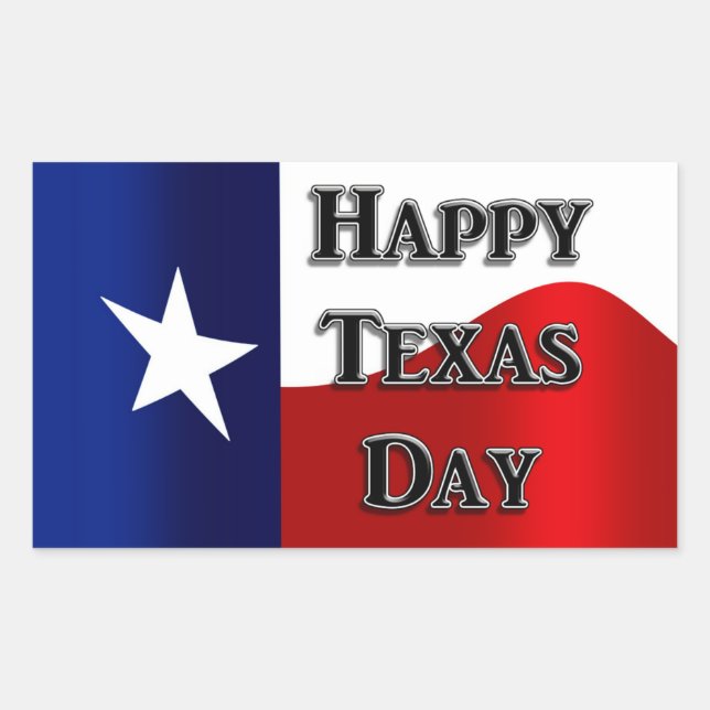 Texas Day Rectangular Sticker (Front)