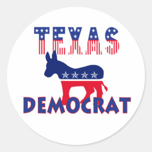 Texas Democrat Classic Round Sticker