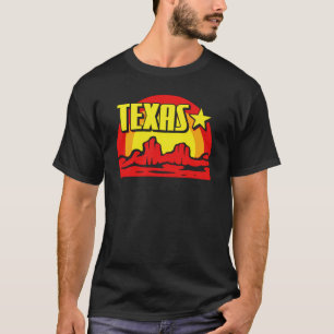 Texas Desert Mountains Retro Vintage Sunset T-Shirt