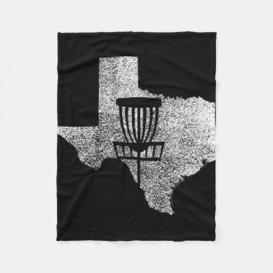 Texas Disc Golf State With Sket Distressed Graphic Fleece Blanket