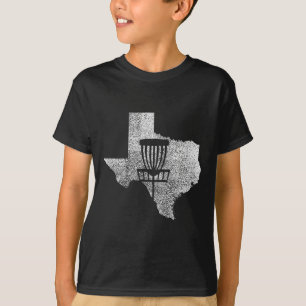 Texas Disc Golf State With Sket Distressed Graphic T-Shirt