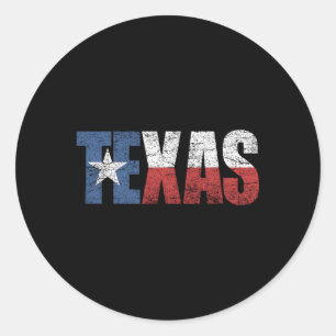 Texas Distressed Texas Flag Classic Round Sticker