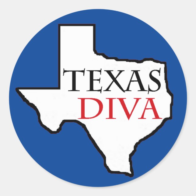 “Texas Diva” Classic Round Sticker (Front)