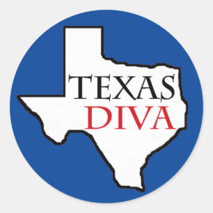 “Texas Diva” Classic Round Sticker
