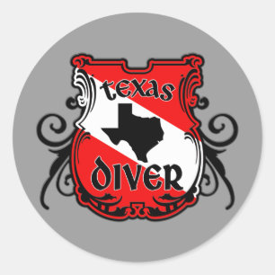 Texas Diver Classic Round Sticker