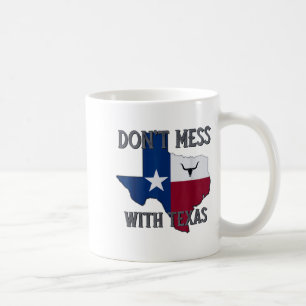 Texas Don't Mess With Vintage Texas Longhorn Lone  Coffee Mug