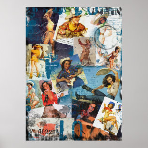 Texas Eclectic : Vintage Cowgirl Collection No. 2 Poster