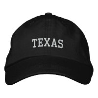 Texas Embroidered Adjustable Cap Black