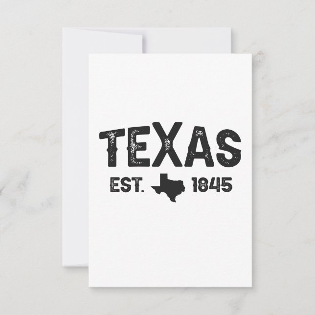 Texas Est 1845 American State Patriotic Gift  Thank You Card (Front)