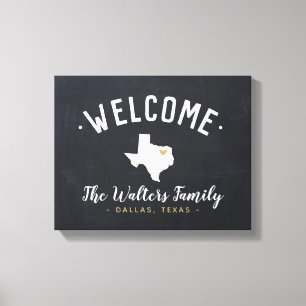 Texas Family Monogram Welcome Sign