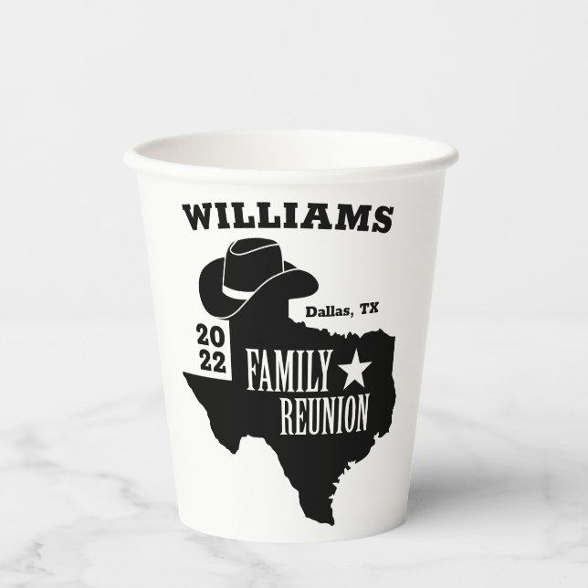 Texas Family Reunion Paper Cups (Front)