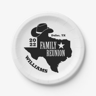 Texas Family Reunion Paper Plate