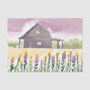 Texas Farming Wildflowers Decoupage Handdrawn Tissue Paper