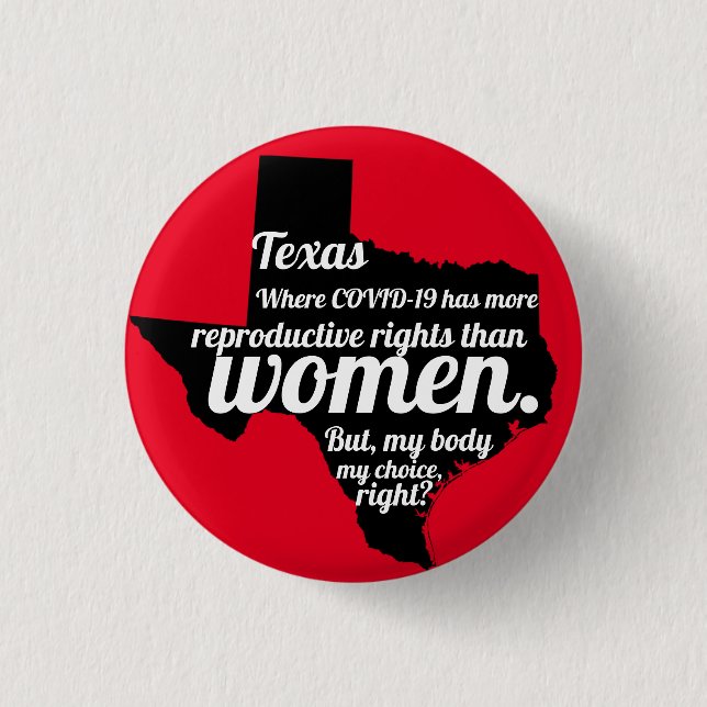 Texas Feminist Virus Custom 3 Cm Round Badge (Front)