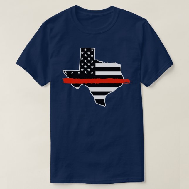 Texas Firefighter Fire Fighter US Flag Texan Firem T-Shirt (Design Front)