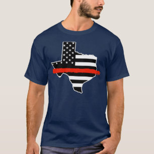 Texas Firefighter Fire Fighter US Flag Texan Firem T-Shirt