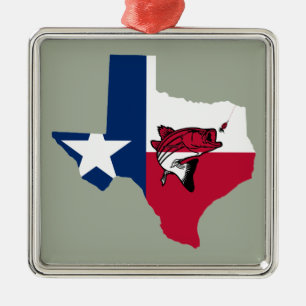 Texas Fishing Metal Tree Decoration
