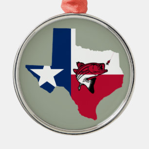Texas Fishing Metal Tree Decoration