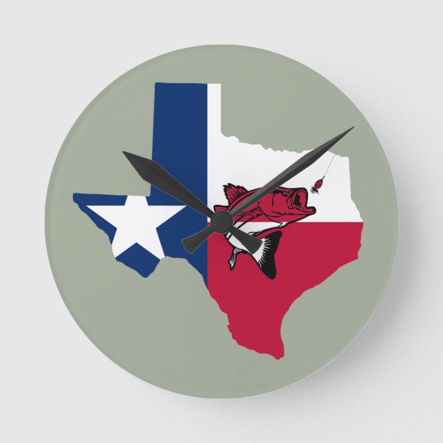 Texas Fishing Round Clock (Front)