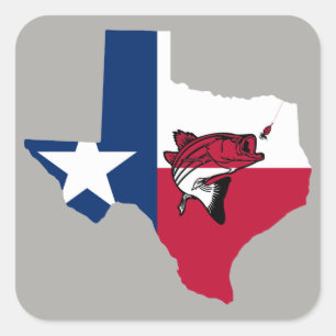 Texas Fishing Square Sticker