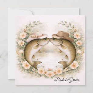 Texas Fishing Wedding Invitation Cowboy Hat Bass 