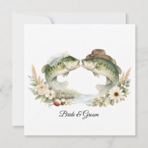 Texas Fishing Wedding Invitation Cowboy Hat Bass 