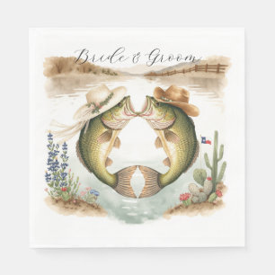 Texas Fishing Wedding Napkin