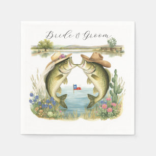 Texas Fishing Wedding Napkin
