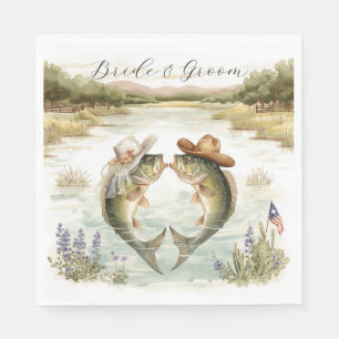 Texas Fishing Wedding Napkin