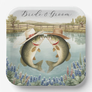Texas Fishing Wedding  Paper Plate