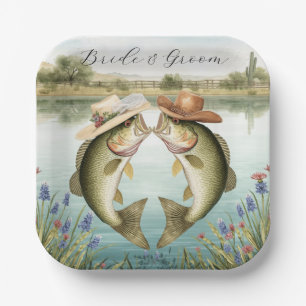 Texas Fishing Wedding  Paper Plate