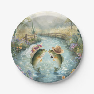 Texas Fishing Wedding  Paper Plate