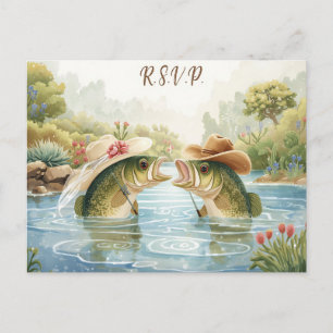 Texas Fishing Wedding R.S.V.P. response  Postcard