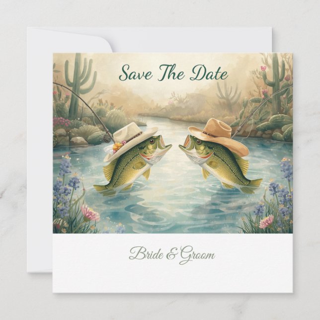 Texas Fishing Wedding Save the Date (Front)