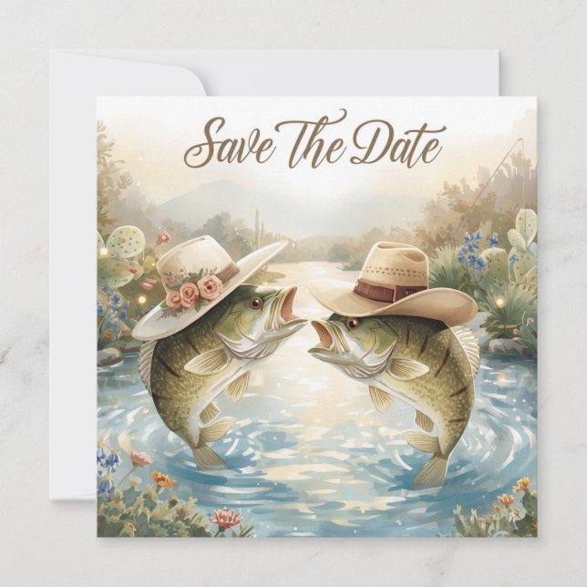Texas Fishing Wedding Save the Date (Front)